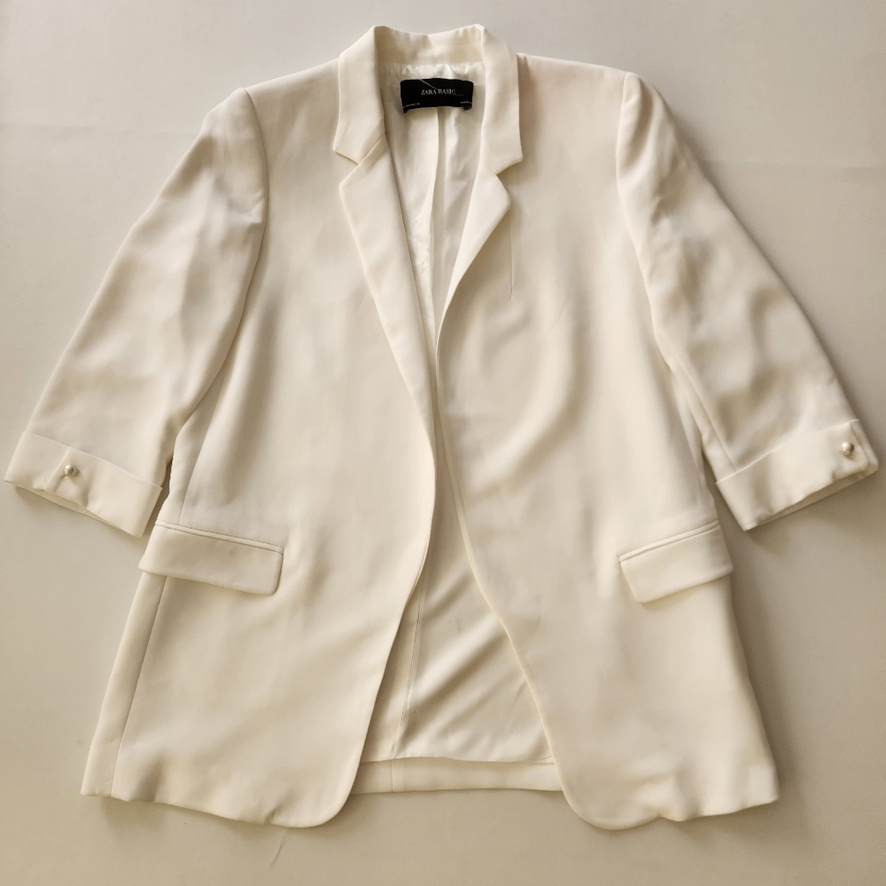 Zara Basic Open Front Blazer Jacket - image 1